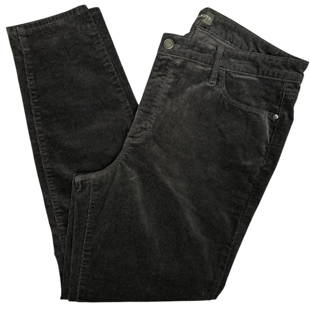 EUC Women's TALBOTS Black Corduroy Jegging Jeans | Size 12